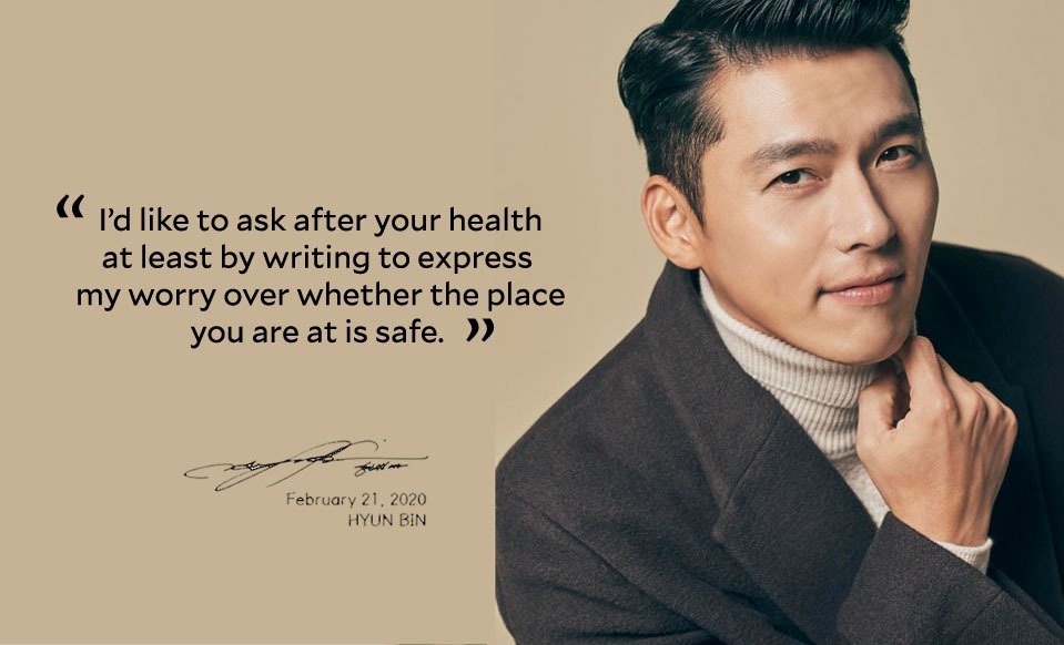 Hyun Bin tells his fans in four languages to take care amid COVID-19